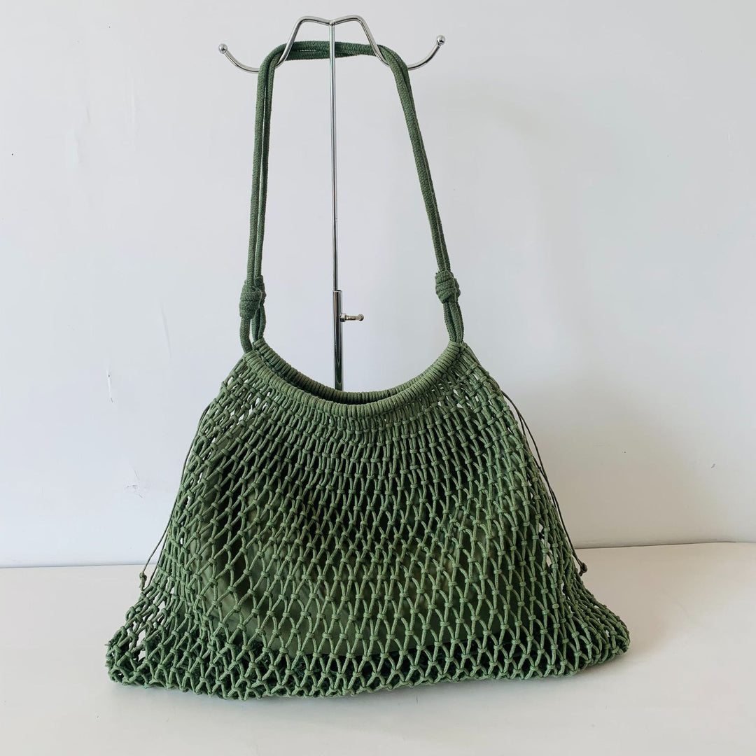 Mesh Beach Tote with Adjustable Drawstring Bowlift