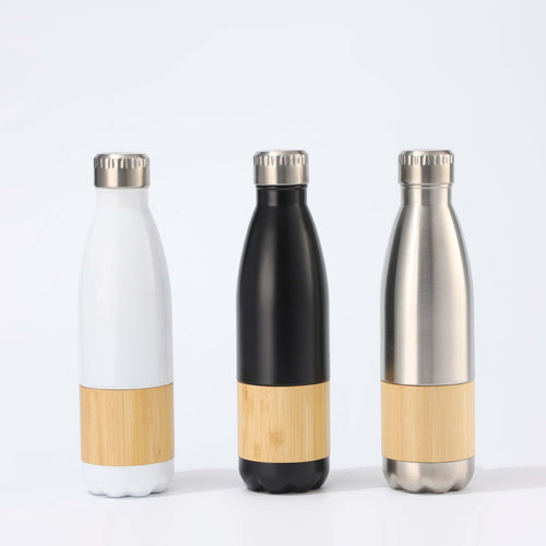 Women Stainless Steel Drinking Bottle with Bamboo Application Bowlift