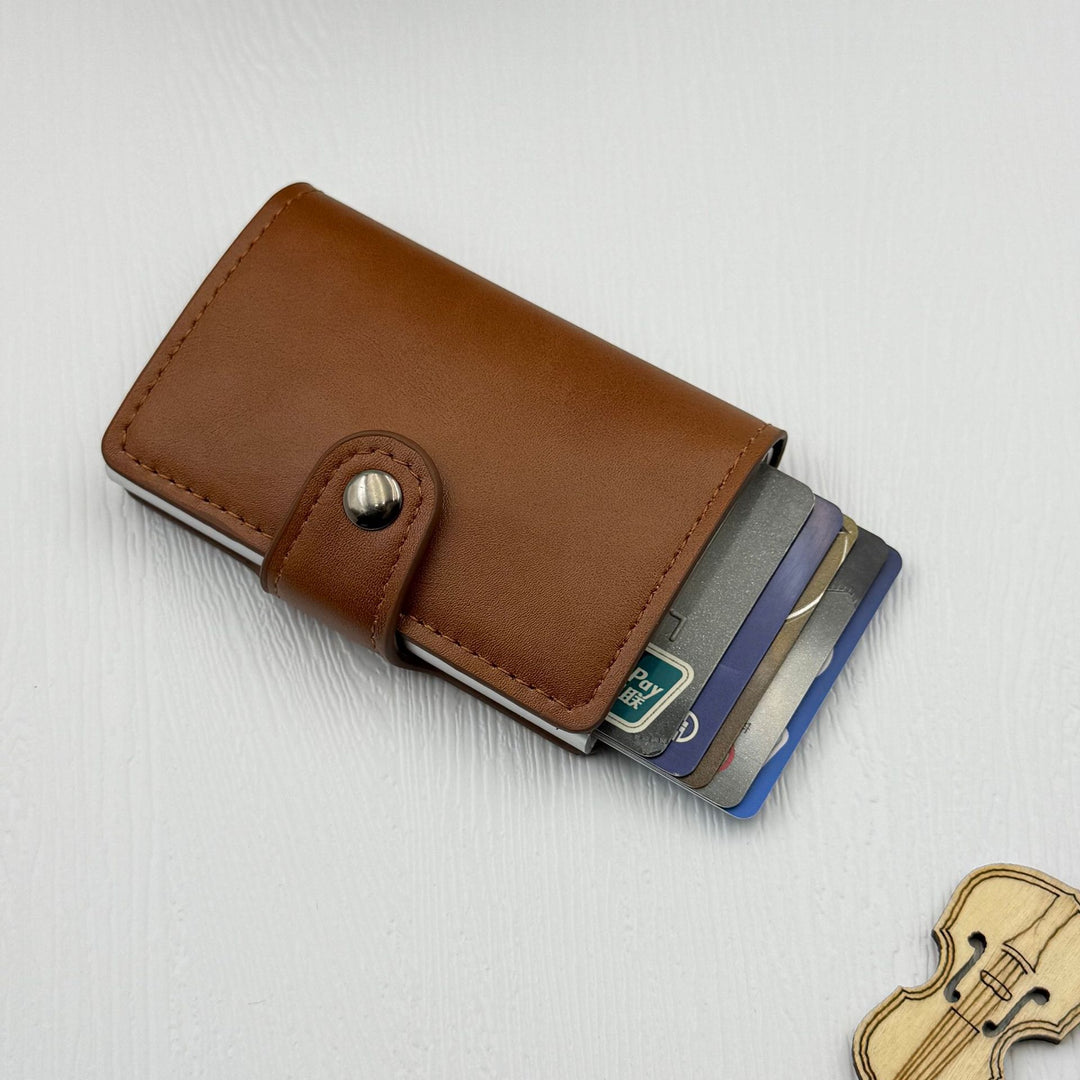 RFID-Blocking Leather Card Wallet