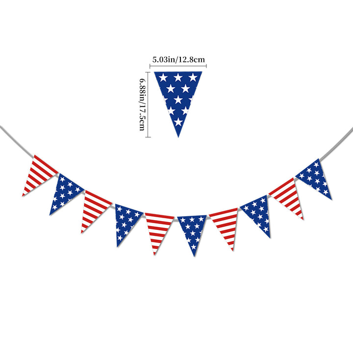 Unisex decorative pennant chain made of weatherproof polyester with star-and-stripe motif and robust attachment tape Bowlift