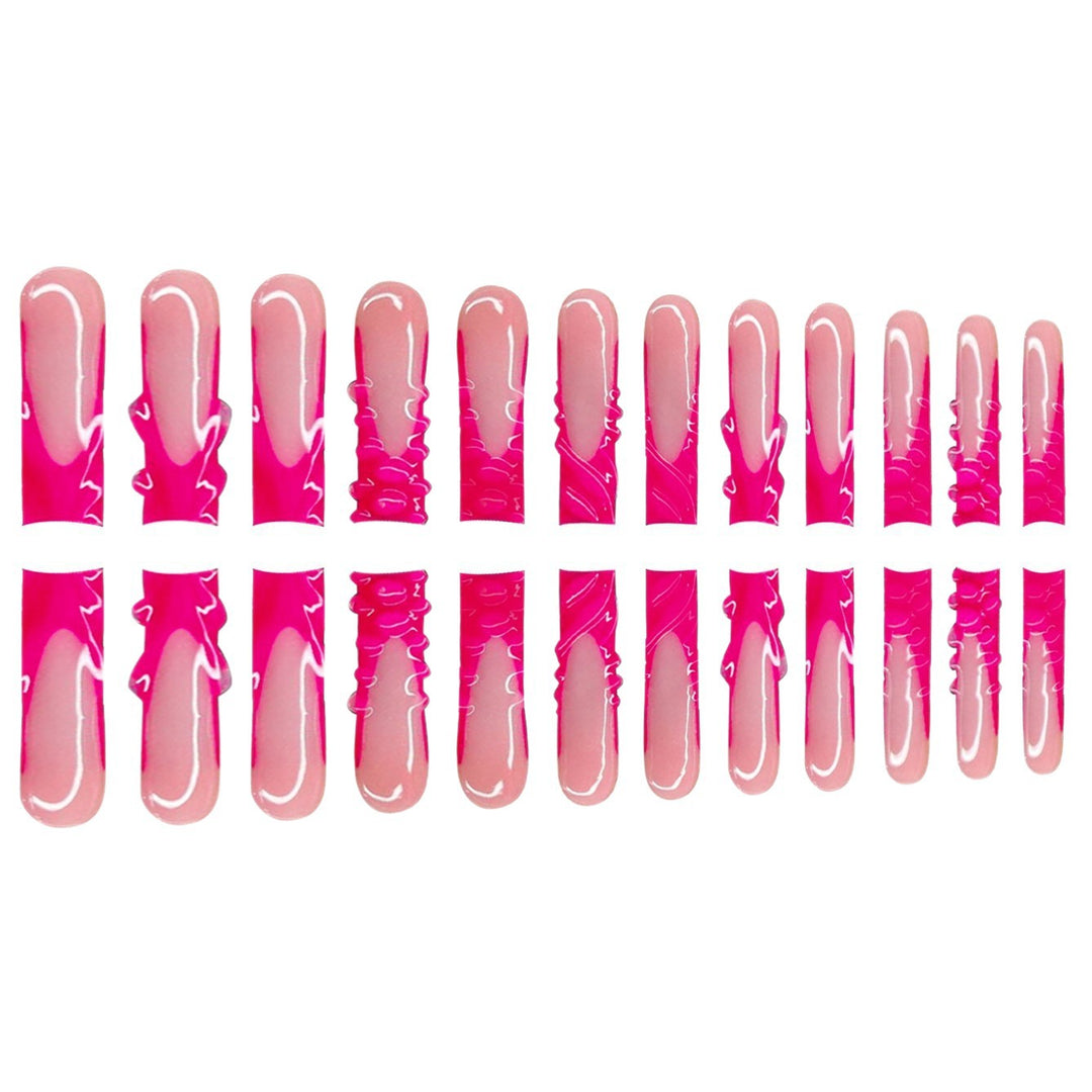 Artistic Long Press-On Nail Set with Unique Design Bowlift
