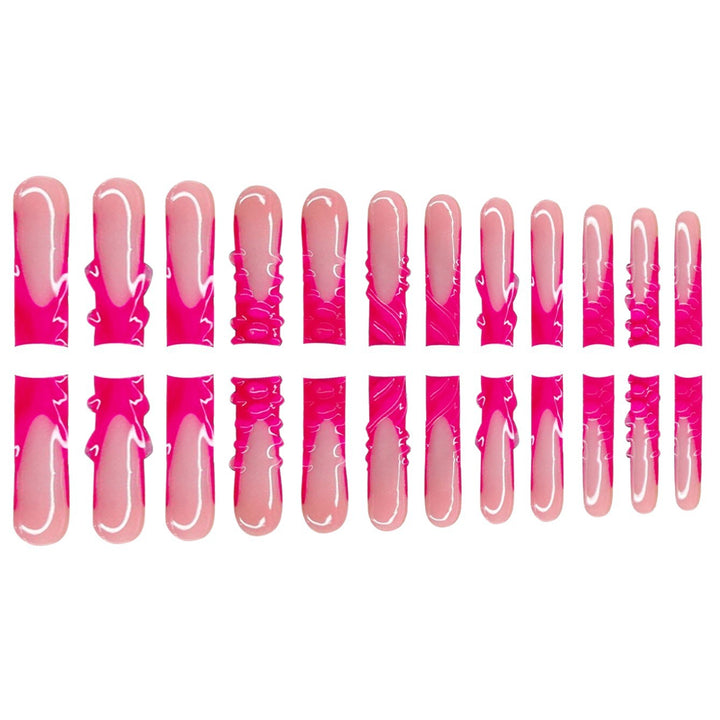 Artistic Long Press-On Nail Set with Unique Design Bowlift