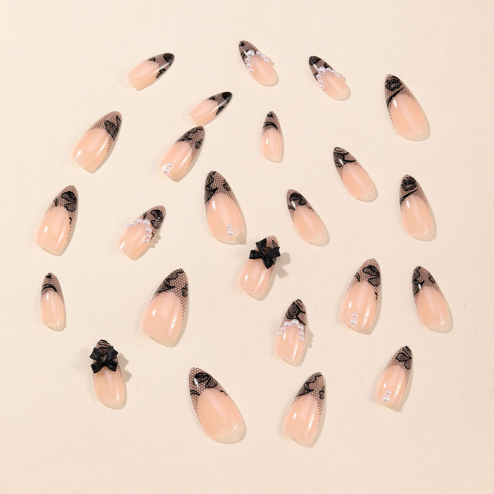 Elegant Lace Design Nail Art Bowlift