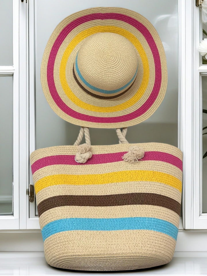 Beach bag with colorful stripes Bowlift