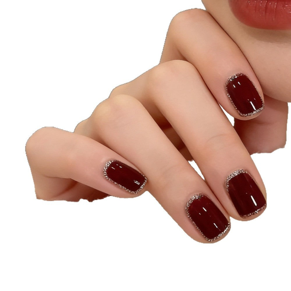 Deluxe Rhinestone-Edged Press-On Nail Set Bowlift