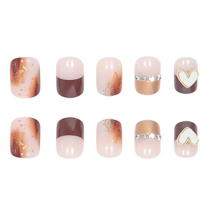 Creative Nail Art Set with Heart and Glitter Design Bowlift