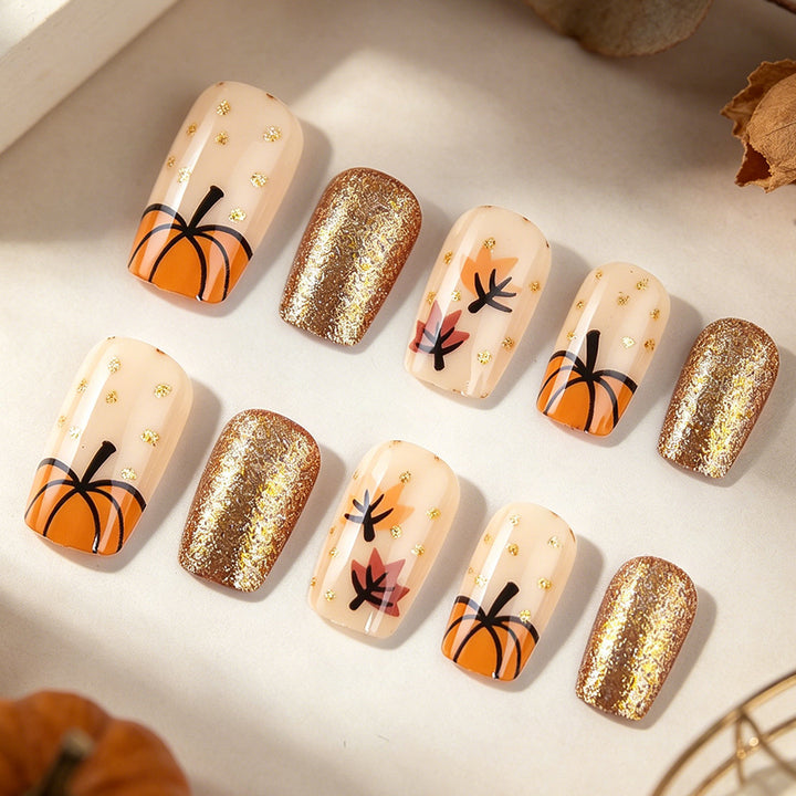 Autumn-Inspired Decorative Nail Art Bowlift