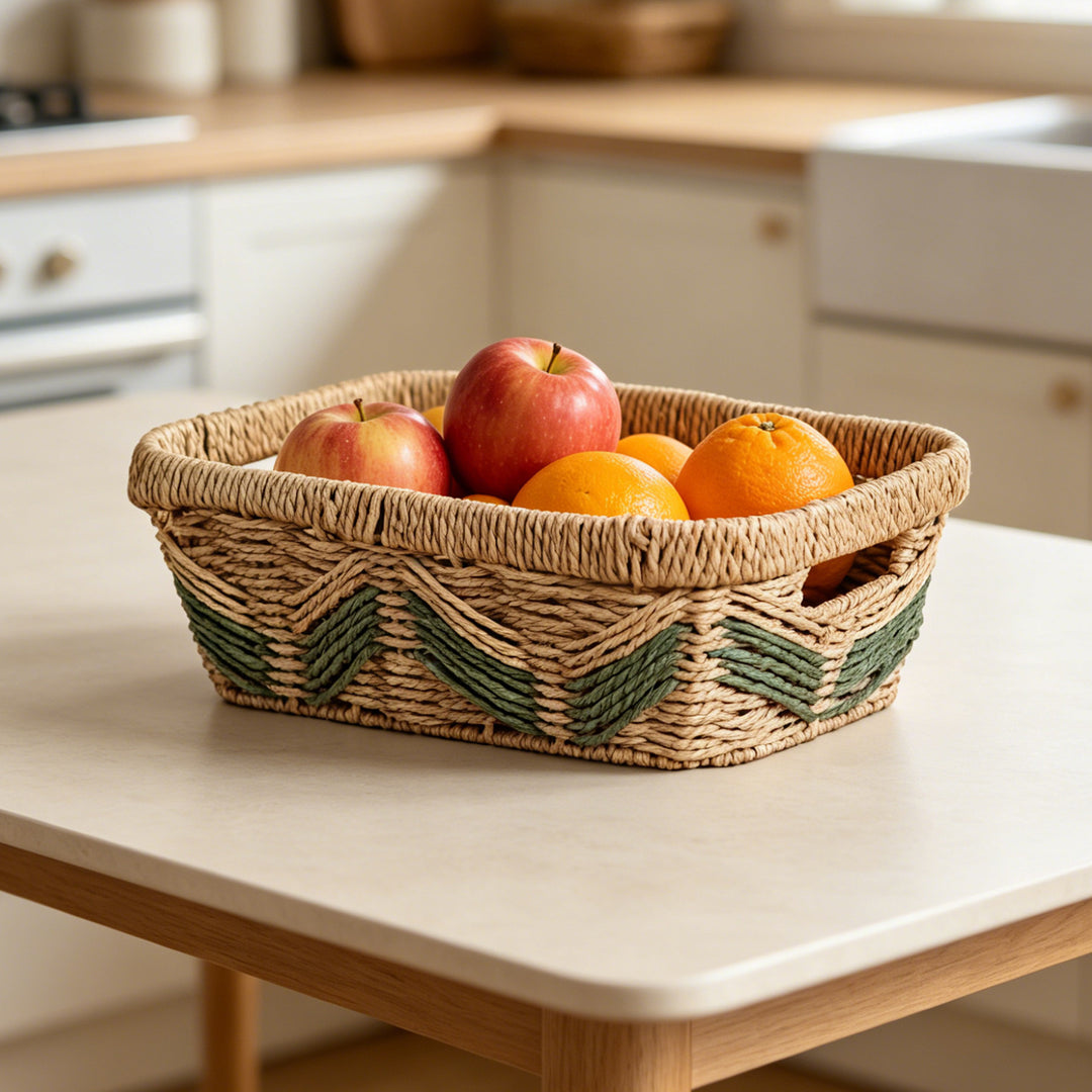 Decorative storage basket with handles Bowlift