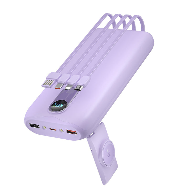 Portable power bank with fast inductive charging and multiple USB ports Bowlift