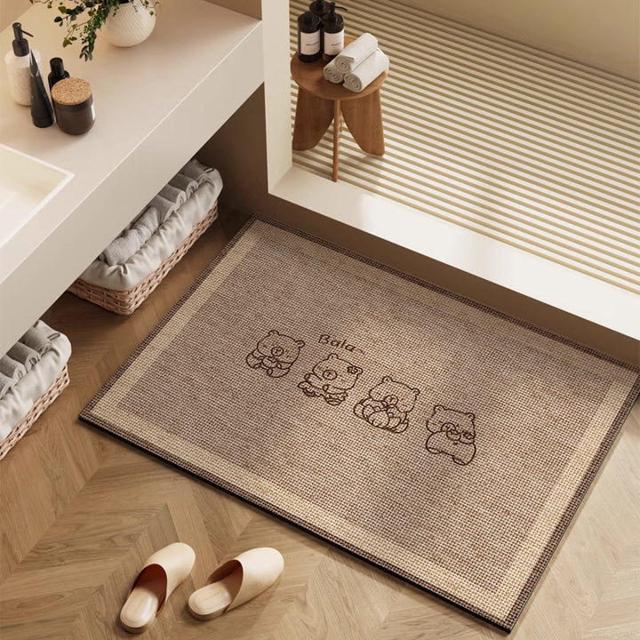 Playful Cartoon Character Bath Mat
