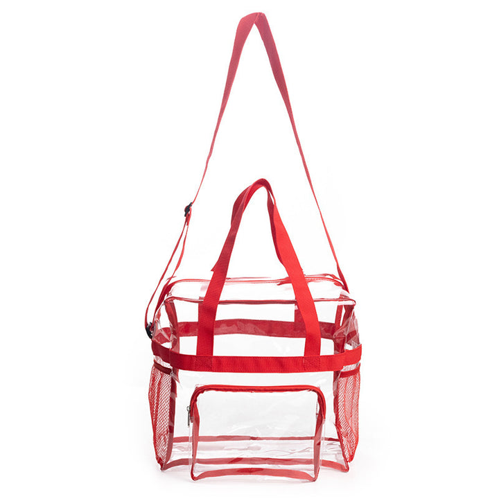 Transparent Handbag with Textured Design Bowlift
