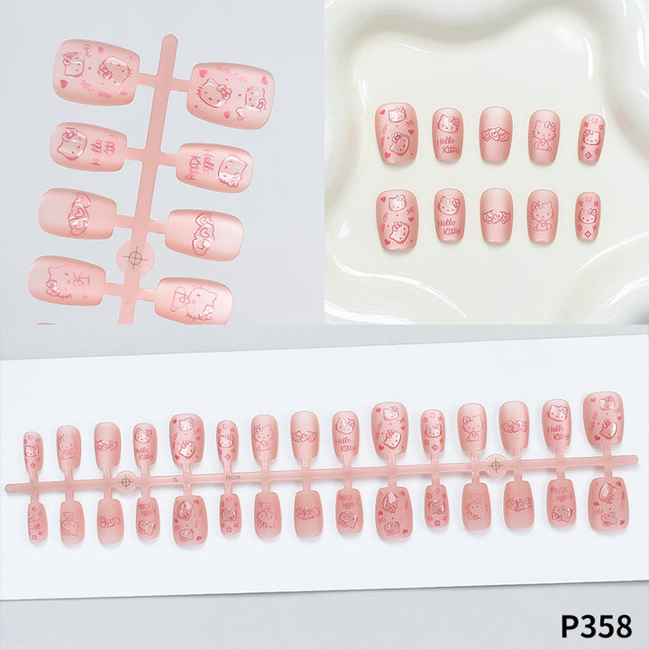 Hello Kitty Themed Press-On Nail Set Bowlift