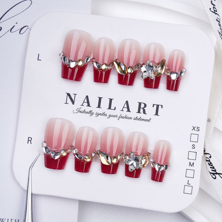 Artistic Press-On Nail Set with Cute Character Designs Bowlift