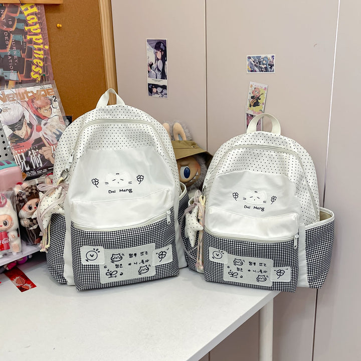 Cute Illustrated Cat-Themed Backpack