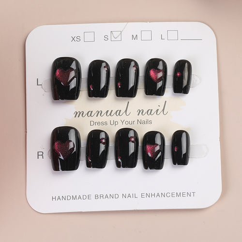 Heart Pattern Press-On Nail Set Bowlift