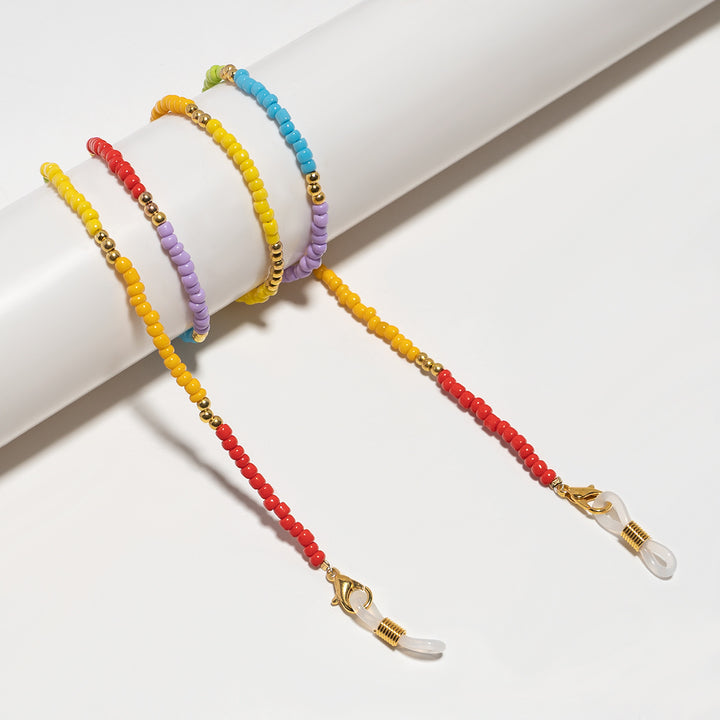 Colorful Beaded Eyewear Retainer Chain Bowlift