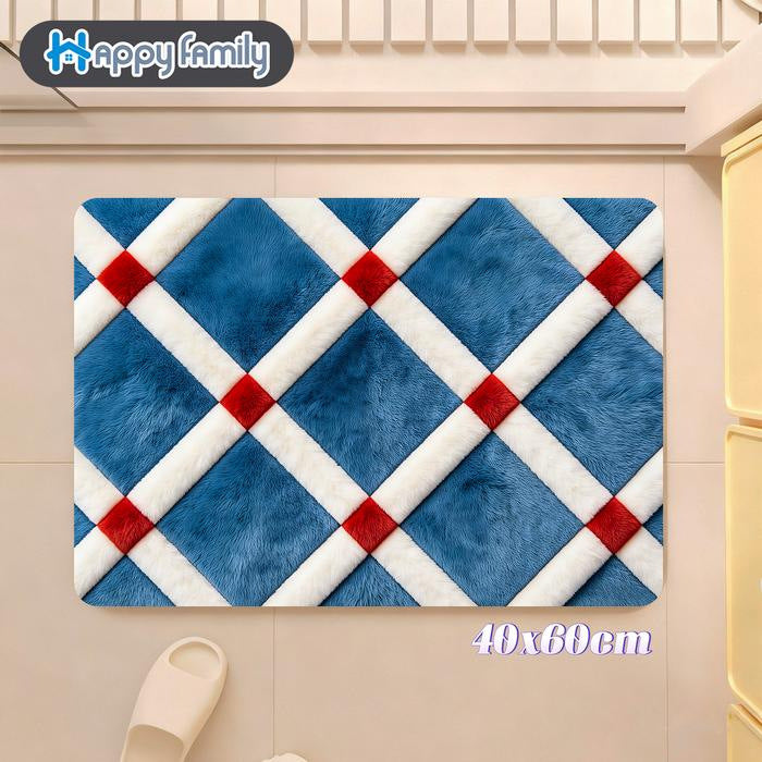 Stylish Geometric Pattern Bath Mat Bowlift