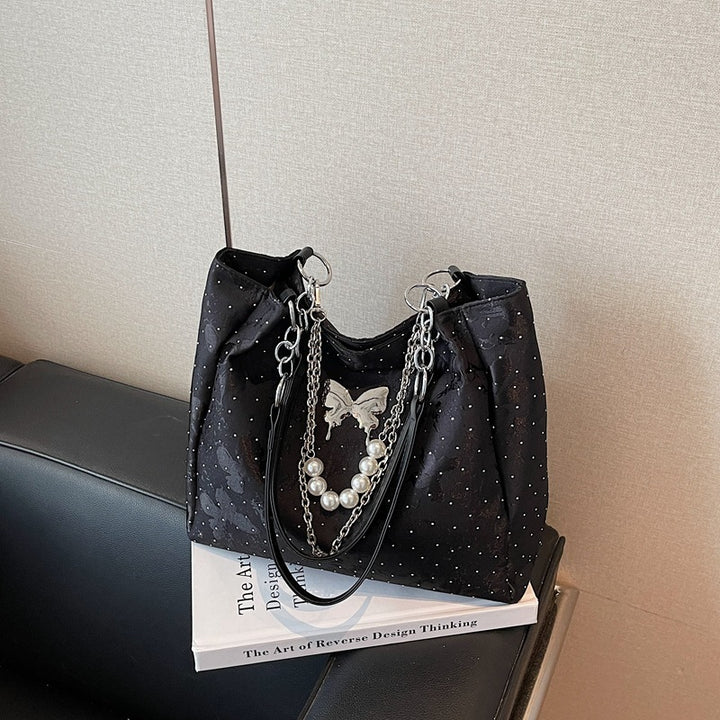 Elegant Pearl-Detail Handbag Bowlift