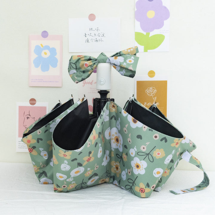 Women's Foldable Umbrella with Colorful Floral Patterns Bowlift