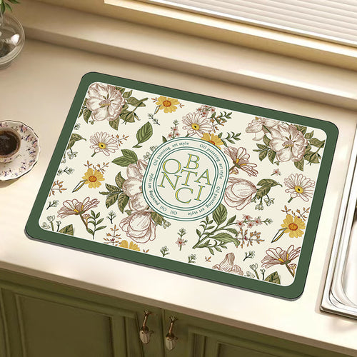 Decorative Botanical Kitchen Mat