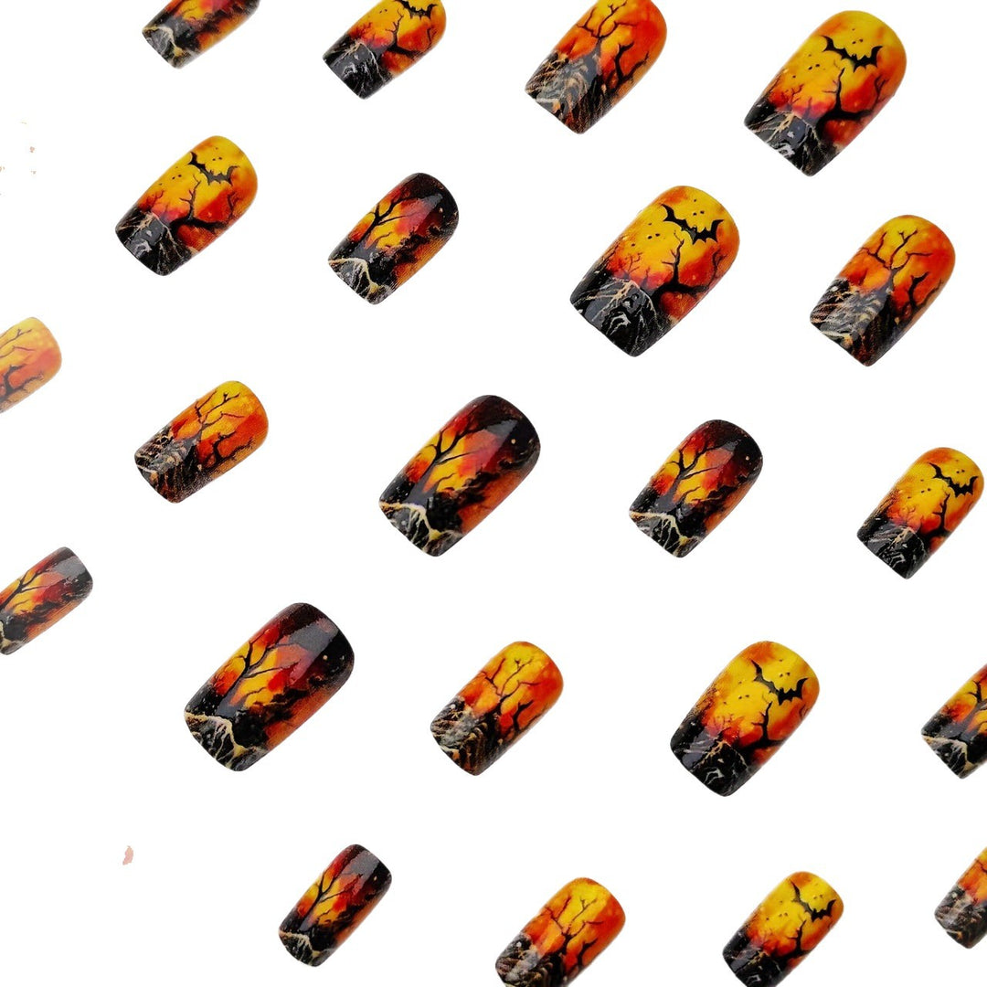 Creative Halloween Art Nails in Mysterious Night Design Bowlift