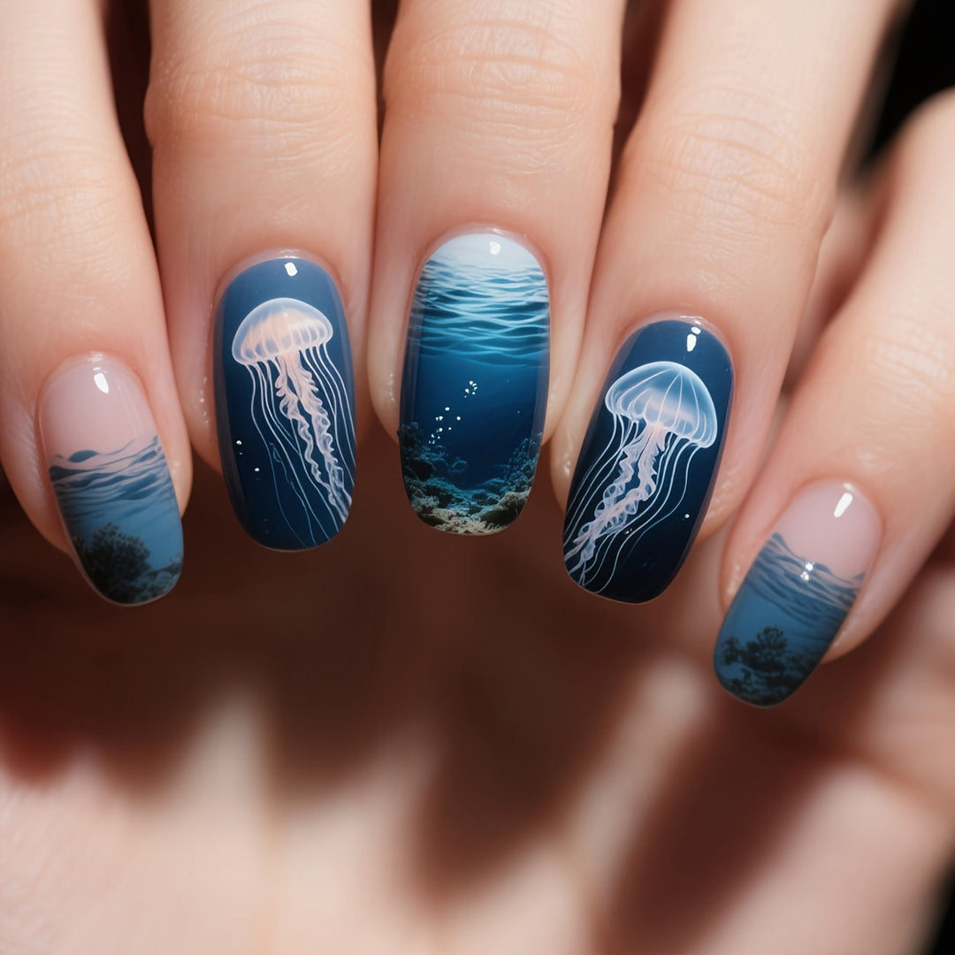 Artificial nails with turtle motif Bowlift