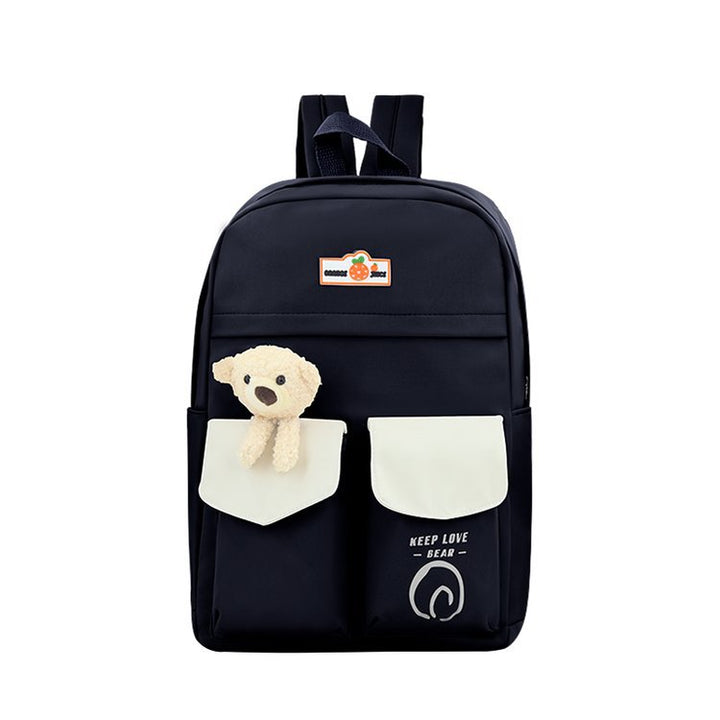 Cute Plush Bear-Themed School Backpack Bowlift