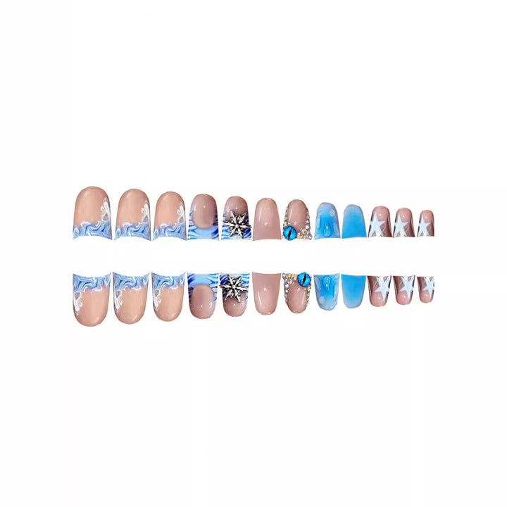 Artistic Acrylic Nail Enhancements with Gem Accents Bowlift