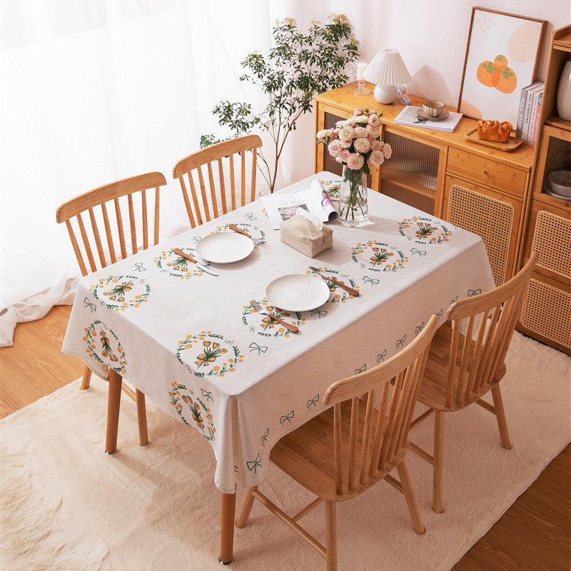 Floral Embroidery Tablecloth