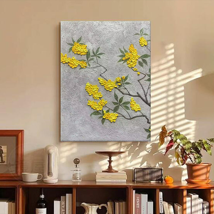 Floral Relief Canvas Artwork