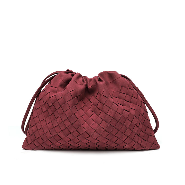 Woven Drawstring Shoulder Bag Bowlift