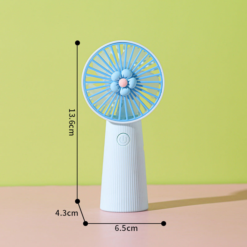Women's Portable Mini Hand Fan with Creative Flower Design Bowlift