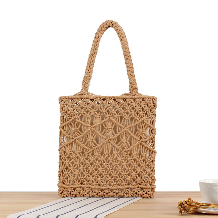 Hand-knitted tote bag with geometric patterns Bowlift
