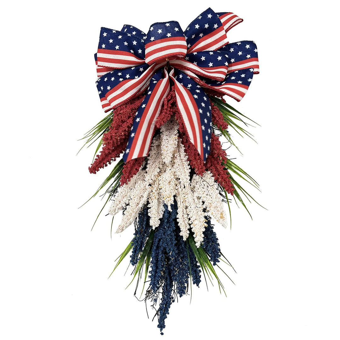Unisex hanging door decor swag with bow and artificial berry branches Bowlift