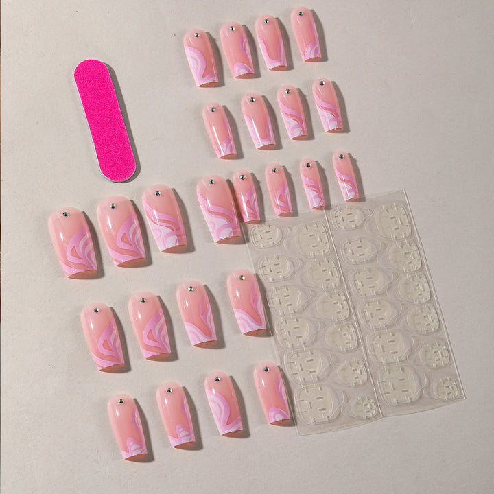 Elegant Long Acrylic Nail Art Extensions Bowlift