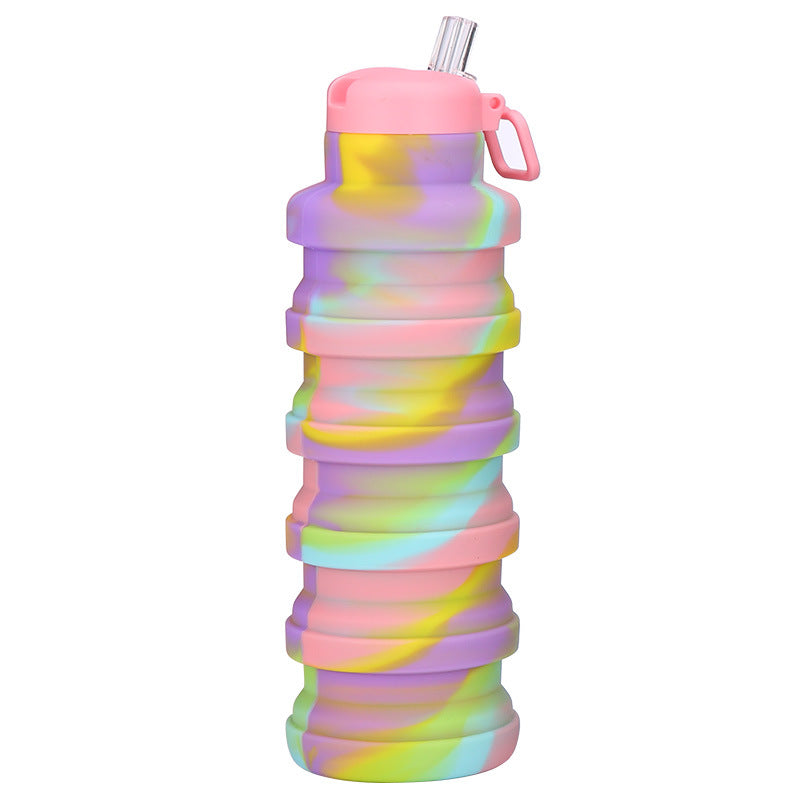 Women flexible silicone drinking bottle with integrated folding function Bowlift