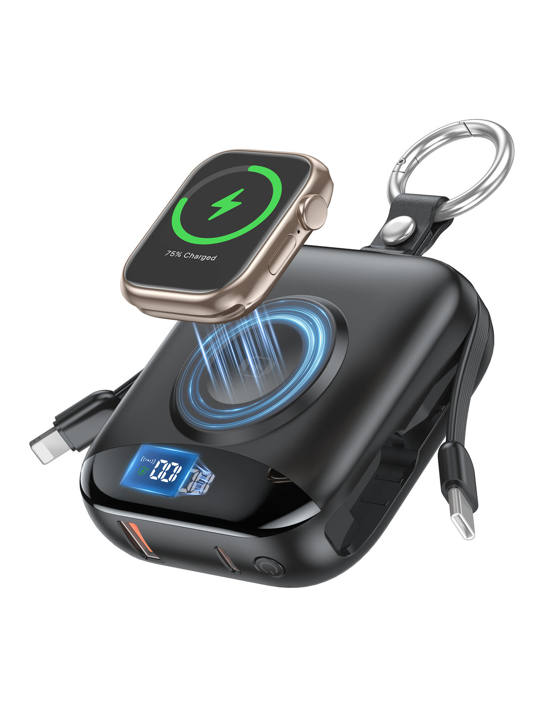 Portable Wireless Power Bank with Integrated LED Display Bowlift