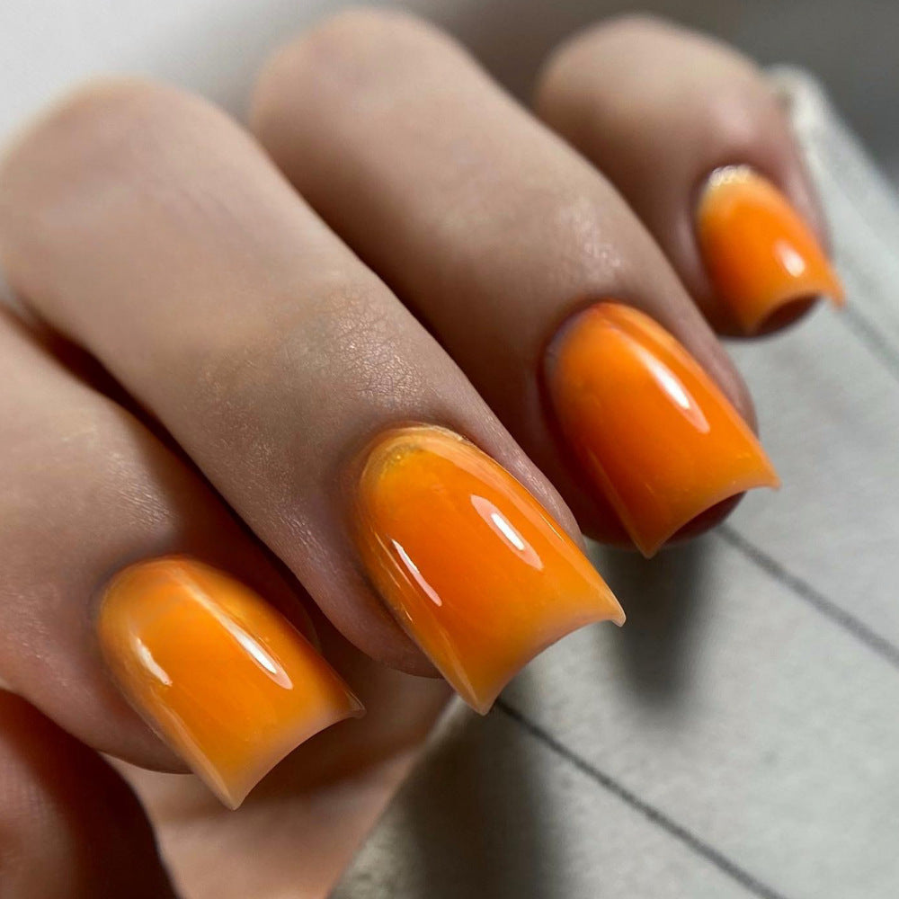 Gradient Color Artificial Nails Bowlift