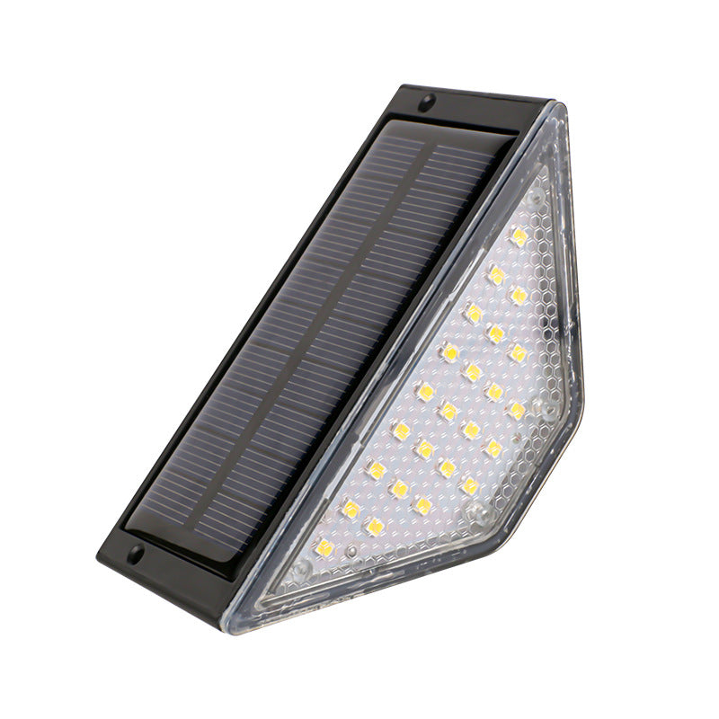 Triangular Solar LED Corner Step Light With High-Efficiency Photovoltaic Panel And Waterproof Housing Bowlift