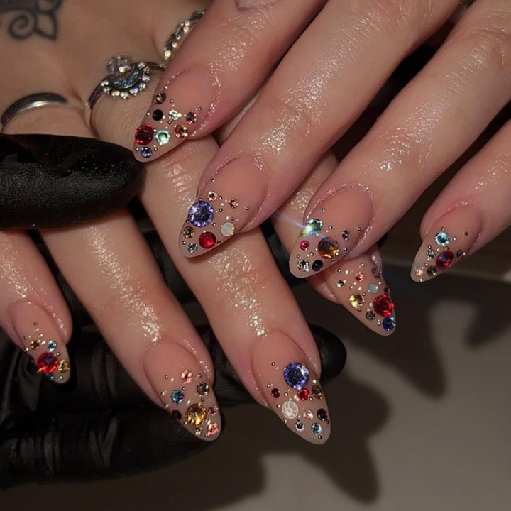 Artful stiletto nails with glitter accents Bowlift