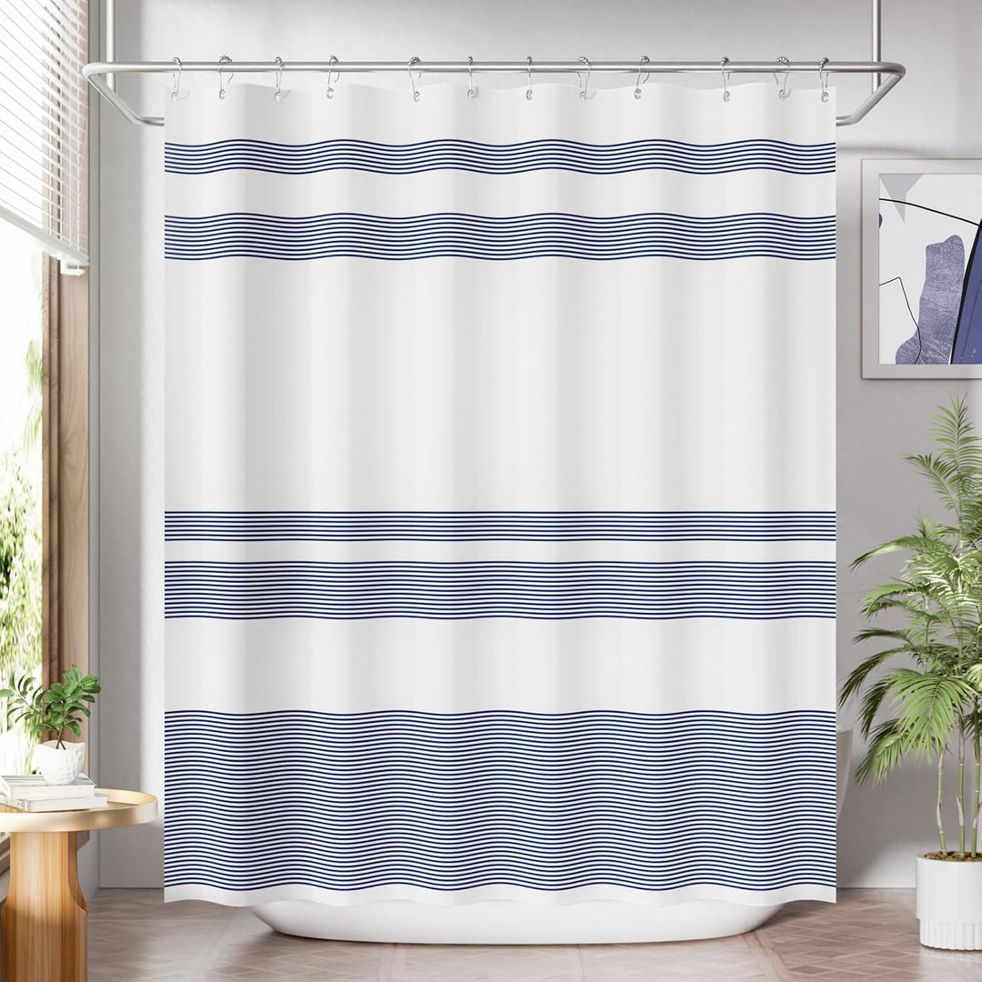 Modern Striped Shower Curtain Bowlift