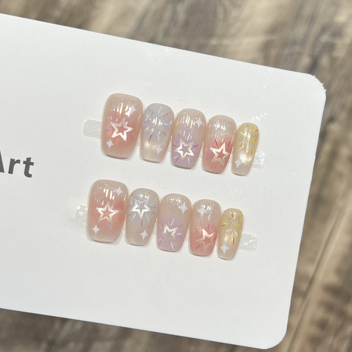 Starry Sky-Inspired Press-On Nail Art Set Bowlift