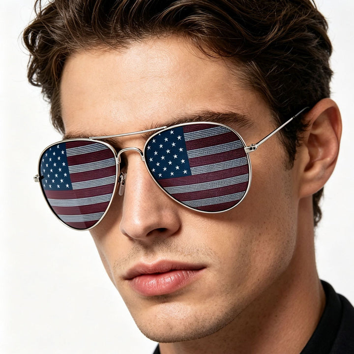 Patriotic Flag Aviator Sunglasses Bowlift