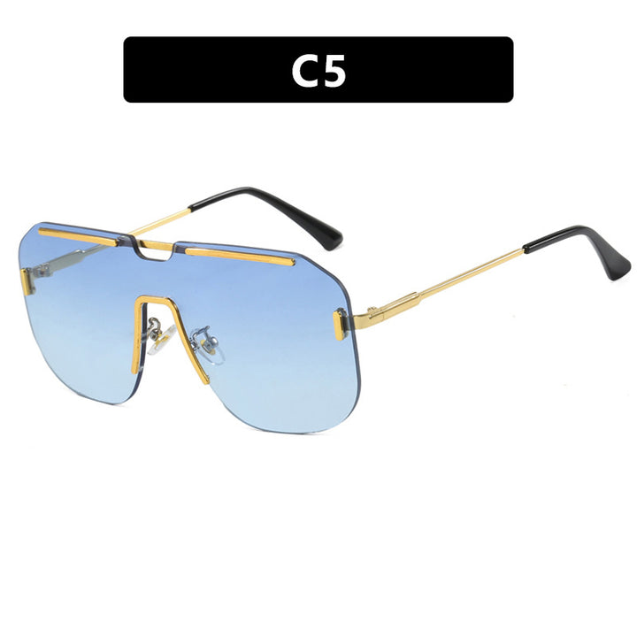 Women's geometric sunglasses with stylish metal frame and UV protection Bowlift