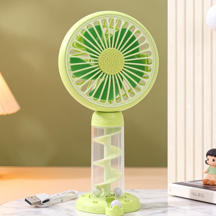 Ladies Portable Mini USB Fan with Creative Spiral Design Bowlift