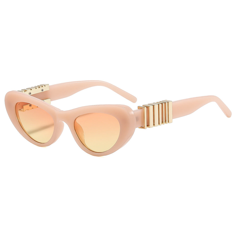 Women's Designer Sunglasses with Luxurious Metal Frame and Stylish Decorations Bowlift