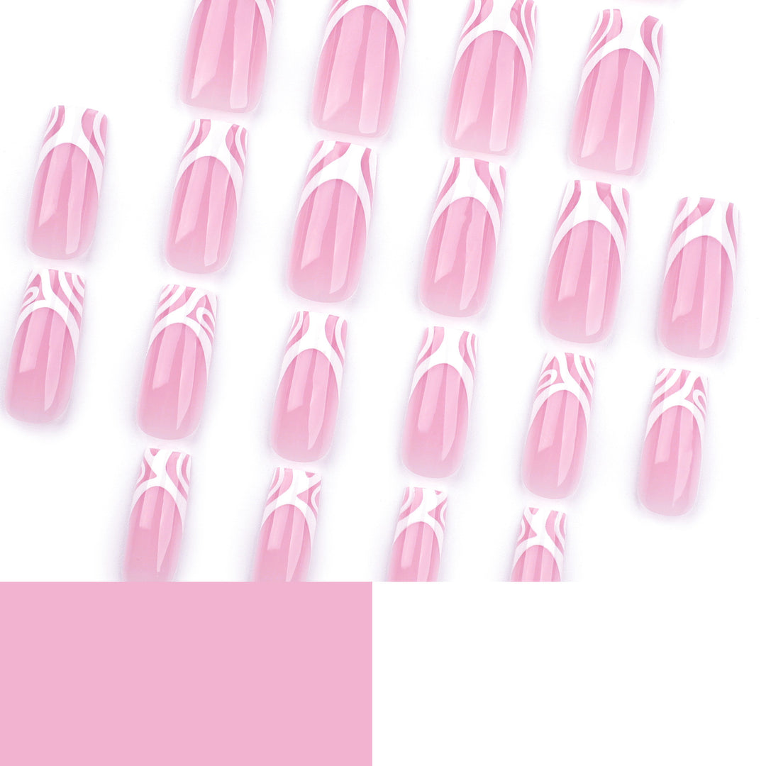 Artful nail extensions with translucent design and elegant lines Bowlift