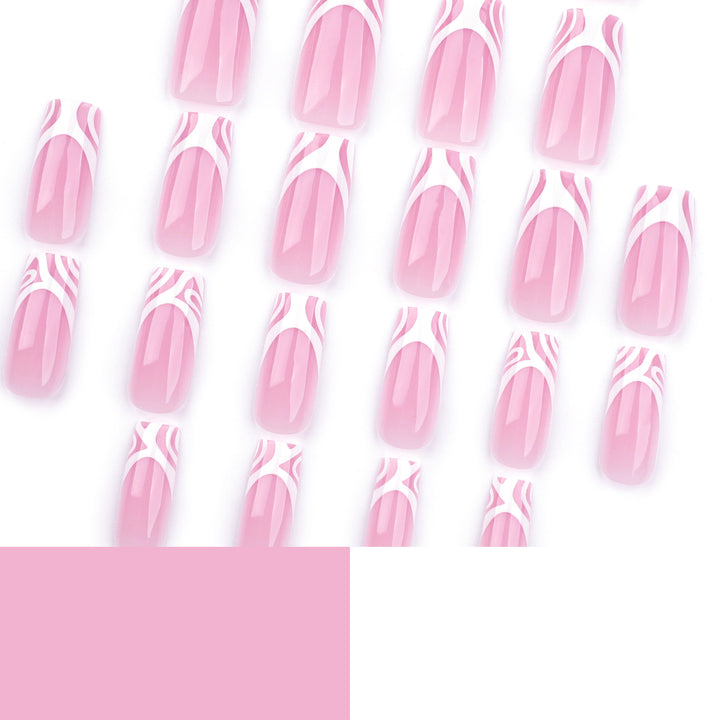 Artful nail extensions with translucent design and elegant lines Bowlift