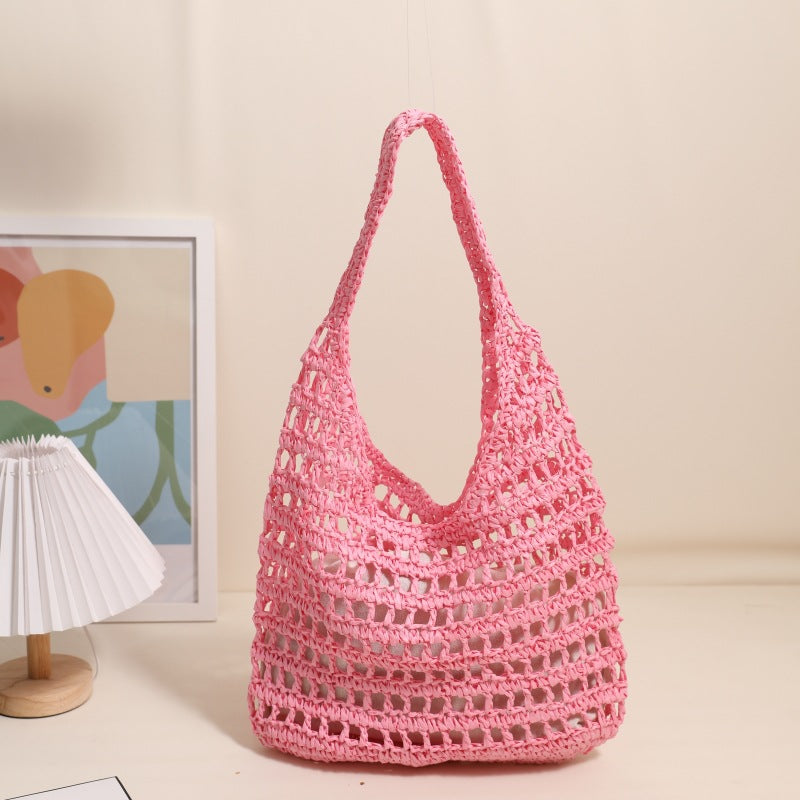Trendy net tote bag with gathered design Bowlift