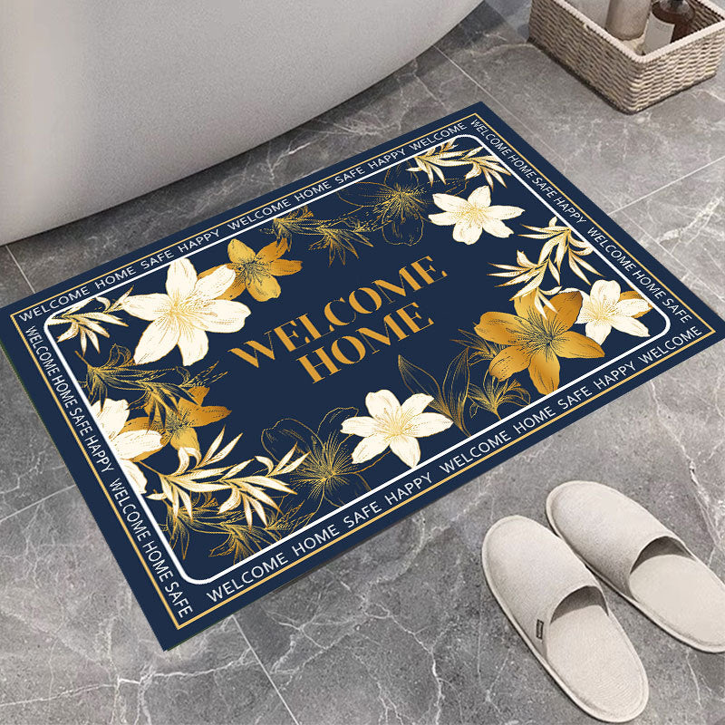 Floral Print Bath Mat Bowlift